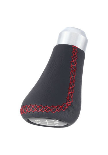 Geeroyoo Kırmızı Deri Vites Topu, Evrensel Uyumlu 8-12mm , 6 Vitesli Araçlar İçin, Montaj Seti Hortumlar, Anahtar, Cıvatalar