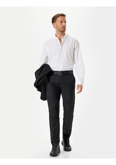 Koton Slim Fit Gömlek Uzun Kollu Pamuklu Beyaz 5wam60063hw Beyaz
