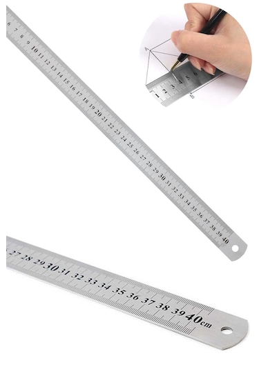 Paslanmaz Çelik Cetvel 40cm Metal