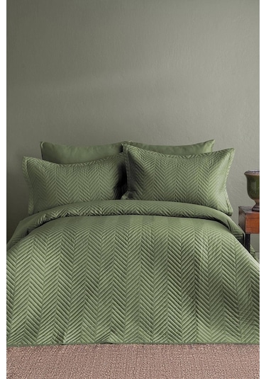 Simply Forest Green 210 Tc 83 Tel Pamuk Saten Nevresim Takımı Tek Kişilik