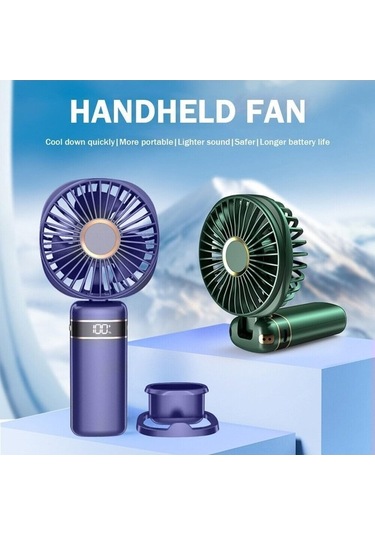 Yingfu Küçük Şarj Edilebilir Pembe Mini Fan, Kısa Pil Kablosu, Hafif Taşınabilir