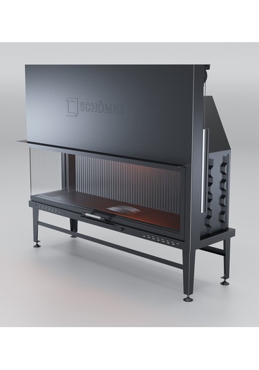 Schömne Elegance Asansörlü Çelik Şömine Haznesi Sol Açık 160 Lık