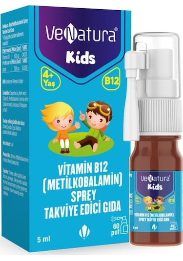 Venatura Kids B12 Metilkobalamin 5 Ml 60 Puf Sprey