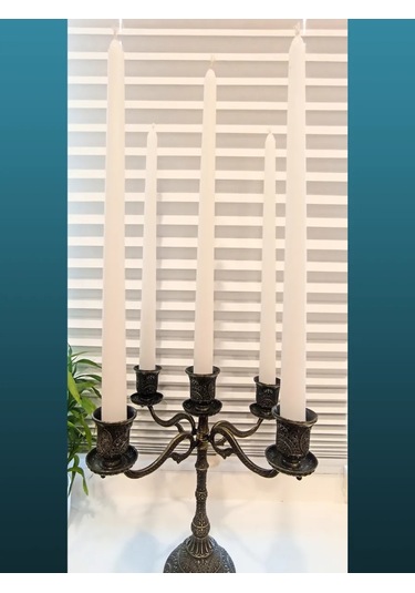Kandlefo Uzun Antik Mumlar 34 Cm 5'li Paket 210208084 Beyaz