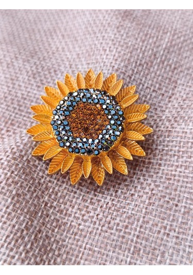 Villovatik Büyük Ayçiçeği Broş 189765734 Turuncu