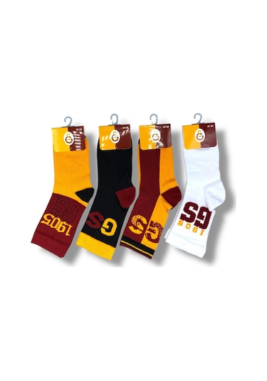 Lisanslı Çocuk 4 Çift Soket Galatasaray-fenerbahçe Çorap 1905 KARIŞIK