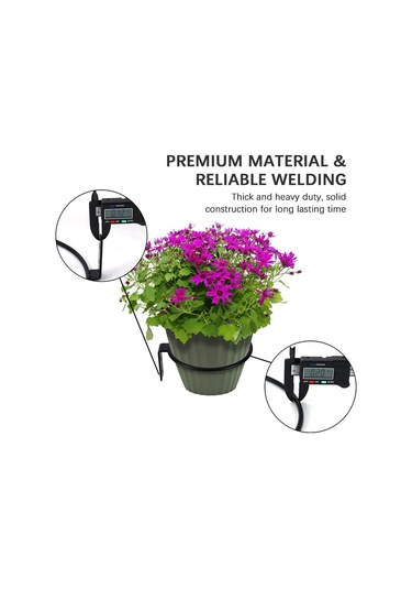 Hangfox Dikey Bahçe Düzenleyici - 3'lü Demir Saksı Askısı 5 İnç Siyah