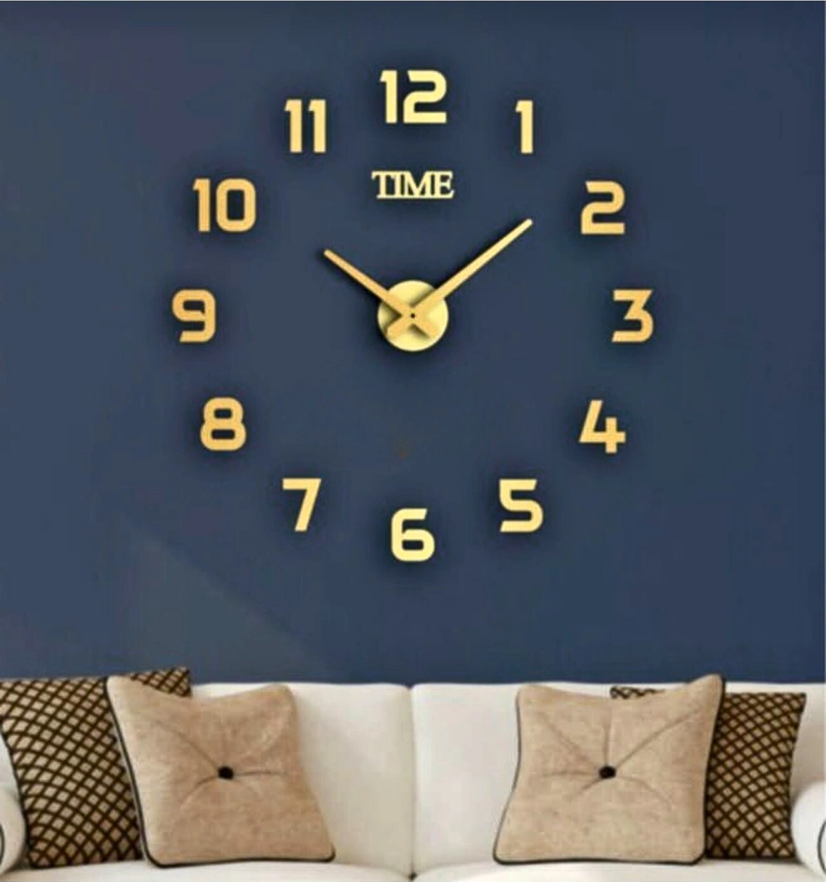 Numa Concept Duvar Saati Büyük 3D Türkçe Rakamlı Gold Altın