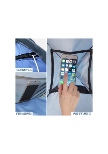 Yifomall Gümüş Mavi Hızlı Açılır Mavi Çadır - 2 Saniye Tam Otomatik, Hafif 0.15kg , Plaj & Doğa İçin, 70x50x45cm, Stokta Var Mavi