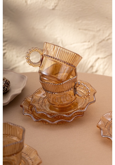 Emsan Hatrı Var Amber 80 Ml 6'lı Kahve Fincanı Takımı Amber