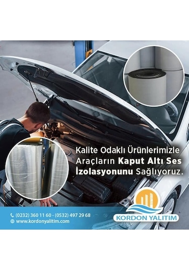 Kordon Yalıtım Folyolu Yapışkanlı Izolasyon Kaput Ses Isı Yalıtım