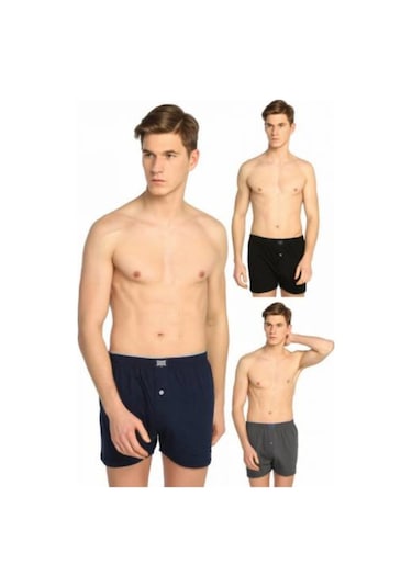 Tutku TER0117 Penye Düğmeli Erkek Boxer 6'lı