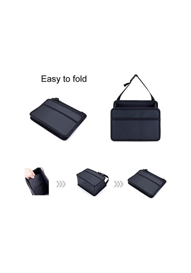 Araba Asılı Çöp Torbası Çok Fonksiyonlu Katlanır Saklama Kutusu, Model: H613 Litchi Deseni