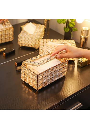 Gül Altın Doku Kutu Tutucu Depolama Yaratıcı Ev Odası Süslemeleri Odası Masaüstü Masa Düzenleyici Araba Doku Kutusu Kapağı Masa Peçete Tutucular