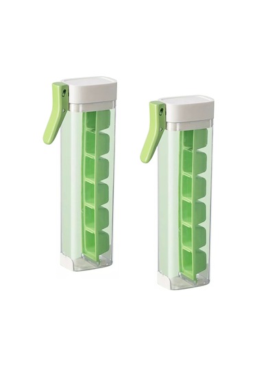 Jeehugo Yeşil 2 Adet Tek Tıkım Buz Kuvveti 6 Bölmeli Ev Kullanıma Uygun Gıda Seviyesi Pc+pp Spill Koruyucu Kapaklı Buzluk Kutusu Çok Renkli