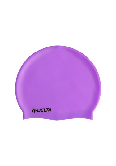 Delta Silikon Bone 25 Adet Yüzücü Havuz Deniz Bonesi Düz Renk Lila Çok Renkli