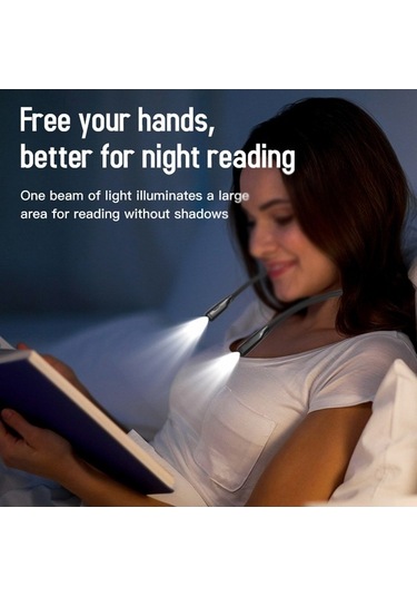 Ebitda Boyun Okuma Işığı Led, Gece Koşu Işığı, Şarj Edilebilir, Su Geçirmez, Siyah Siyah