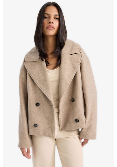 Defacto Regular Fit Düğmeli Kaşe Kaban E8646ax25aubg501 Bej