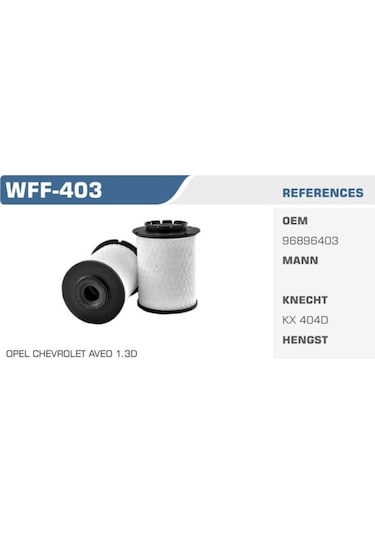 WINKEL WFF-403 Mazot Filtresi Aveo 11- 1.3D A13Dte B16Dth A17Dts