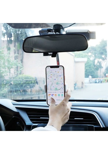 Kilifone - Araç Telefon Tutucu Lg-01 Dikiz Aynası Telefon Tutucu - Beyaz - T16781 Beyaz