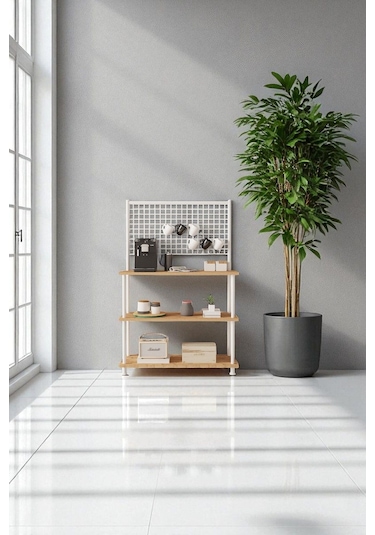 Çevir Kur Atlantik Çam Raflı Kahve Köşesi Dolabı Mutfak Düzenleyici, Stand, 71 134 35 Atlantik Çam