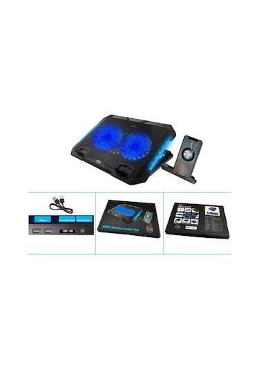 S900 Ayarlanabilir RGB Işıklı Laptop Soğutucu 2 Fanlı Notebook Bilgisayar Standı