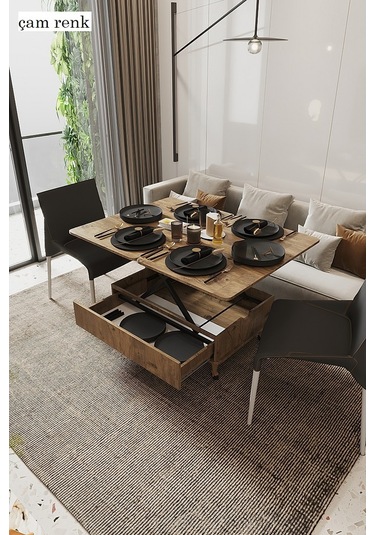 Kolexonline Nino Akıllı Sehpa Tekerli Ayaklı Çekmeceli