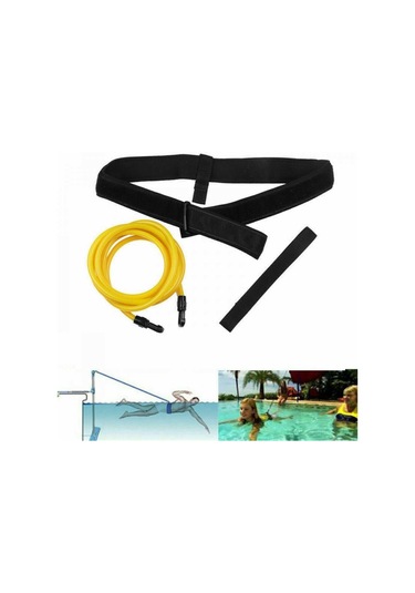 Xindoker Yüzme Güç Ve Dayanıklılık Egzersizi İçin Esnek Kordonlu Bel Seti - Sarı Renkli Su Sporu Antrenman Aleti Sarı