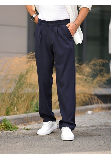 Baggy Kumaş Pantolon Lacivert