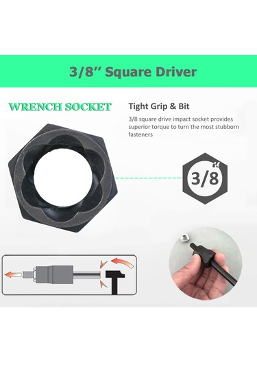 Siyah 11 Adet Darbe Cıvata Somun Sökücü Set Somun Extractor