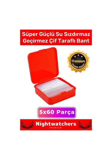 Deluxe Süper Güçlü Yapışkan Kolay Çıkarılabilir Çok Amaçlı 60 Parça Çift Taraflı Şeffaf Bant 5 Adet