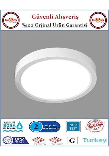 Zmr Sıva Üstü Led Armatür - 24 Watt - 2050 Lümen - Beyaz