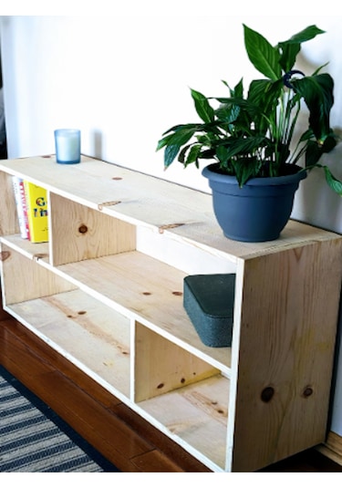 Ahşap Konsol Kitaplık 170 X 90 Cm Açık Ceviz