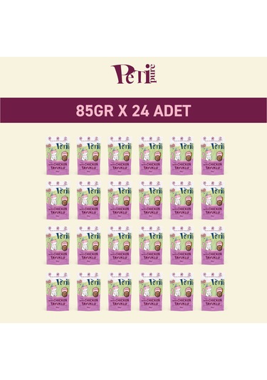 Tavuklu Yaş Kedi Maması 85 Gr X 24 Adet Jöle İçinde Parça Etli - Yavru Kedi