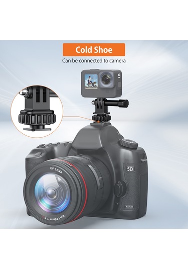 Vrıg Ac24 Spor Kamera Soğuk Ayakkabı Montaj Adaptörü Siyah