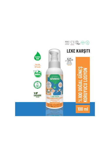 Siveno Doğal 100 ml 50 Faktör Çocuk Güneş Losyonu