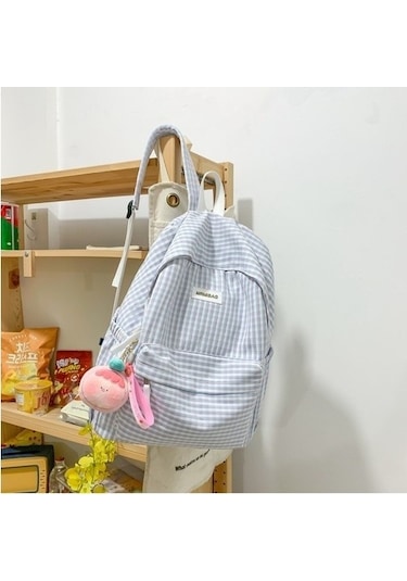 High Quality Shoe Bag Edebi Ekose Okul Çantası Kadın Ortaokul Öğrencisi Kampüs Sırt Çantası Taze Üniversite Öğrencileri Omuzları Lacivert