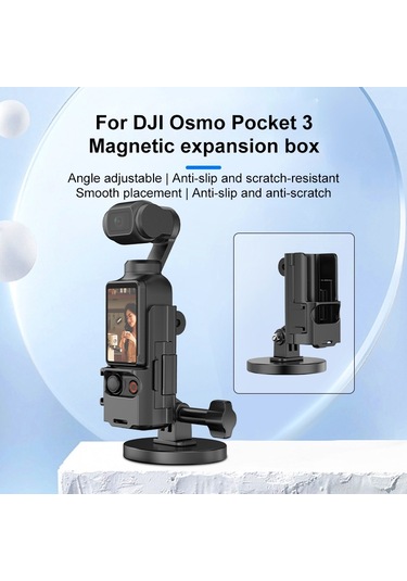 Djı Osmo Pocket 3 İçin Puluz Koruyucu Çerçeve Manyetik Masaüstü Montaj Açısı Ayarlanabilir Taban Siyah
