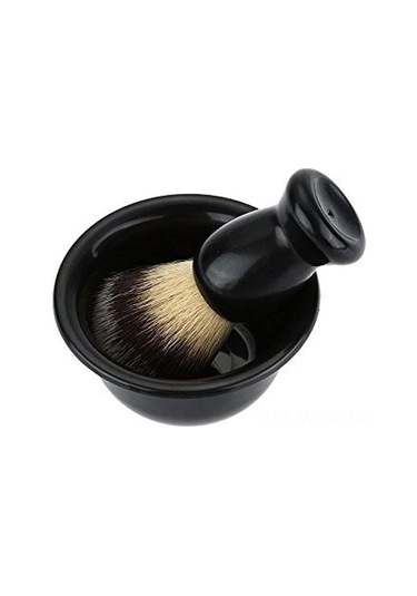 Neevoyu Temizleme Ve Tıraş İçin Saf Badger Nylon Fırça, Nilon Kollü Abs Malzeme Hediyelik Kutulu Set Siyah