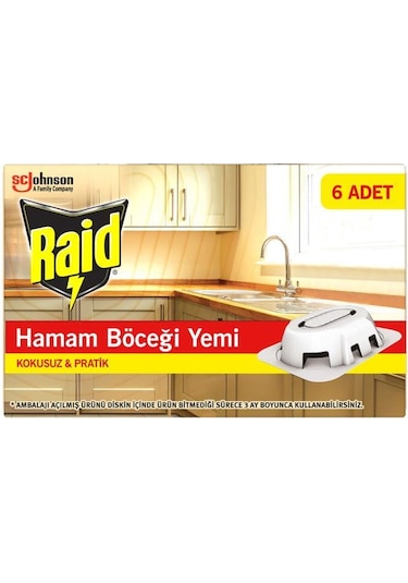 Raid Hamam Böceği Yemi 6’lı Her Tablet ile 3 Ay Koruma