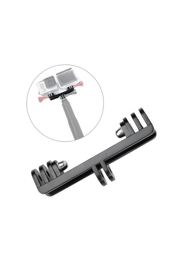 Hombey Gopro Hero4/3+ İkili Kamer Mountu, Led Işık Ve Aksiyon Kamerası Uyumlu, Dayanıklı Abs Malzeme Tripod Bağlantı Adaptörü