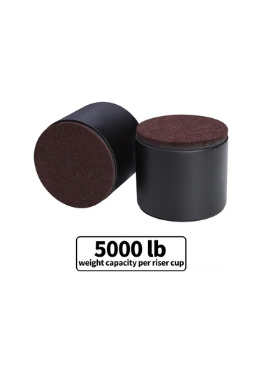 Hfambition Masa Dolap Sandalye Yüksekliği Artırıcı, 4 Adet Siyah Dairesel, 60x52mm, Karbon Çelik, Robot Süpürge İçin Temizlik Kolaylığı Sağlar