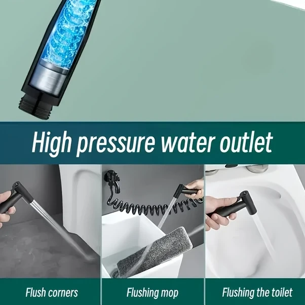 Tongdashop Siyah 59.06 İnç Hortumlu Ayarlanabilir Duş Başlığı - Çift Püskürtme Paslanmaz Çelik