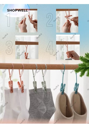 Shopwell İpli Çamaşır Mandalları 195660663 Siyah