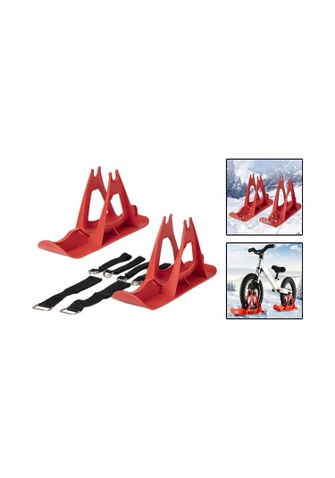 Suntek Kış Kar Kızağı Bisiklet Kayak Kızak Spor Kırmızı
