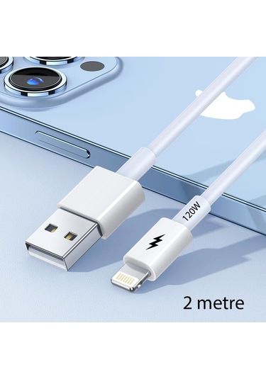 Bn96 iPhone Uyumlu 2 Metre Lightning Kablo 120w Süper Hızlı 6 Amp
