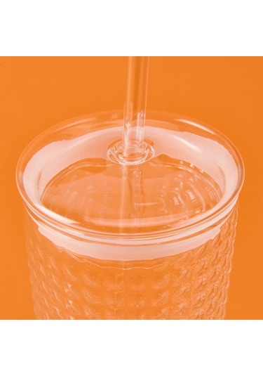 Mien Pipetli Cam Bardak - Şeffaf - 550 Ml Şeffaf