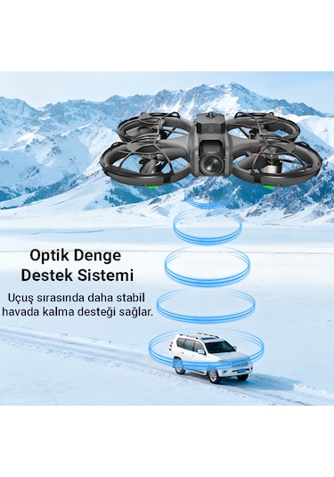 İdragon U9 Katlanabilir Mini Drone Ekranlı Kumanda Fırçasız Motor Hd Kamera Çift Bataryalı