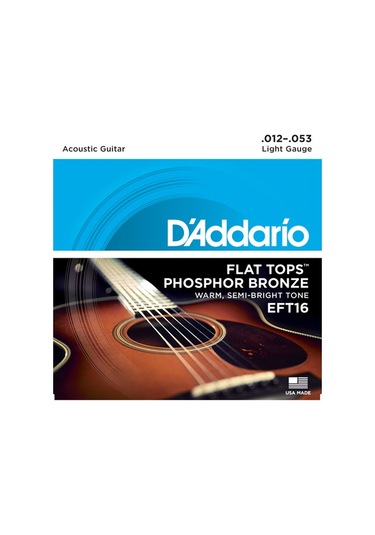 DADDARİO EFT16 FLAT TOPS PHOSPHOR BRONZE LİGHT TAKIM TEL AKUSTİK