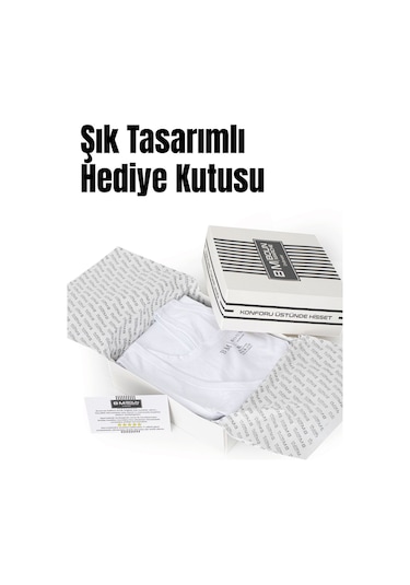 Boun Marche Erkek Atlet Premium 6'lı Kutu Penye Süprem %100 Pamuk 347 B Beyaz